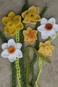 Crocheted daffodils from Crochet Bouquet