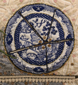 detail of Suzann's willow pattern wall hanging