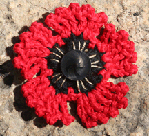 a simple crocheted poppy