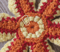 back of the Gazania from Crochet Bouquet