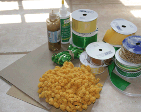 supplies for a homemade homecoming mum