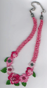 Crocheted flower necklace from Turkey