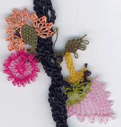 Needle-lace necklace from Turkey, close-up