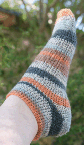 almost complete sock crocheted with Opal