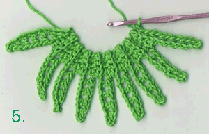 Crocheted Palm Leaf, step-by-step