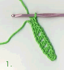 Crocheted Palm Leaf, step-by-step