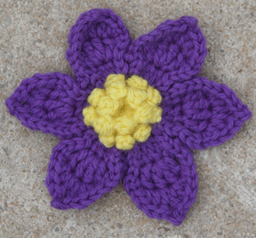Pasque Flower from the cover of Crochet Garden