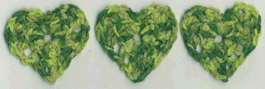 step 1 of crocheted shamrock