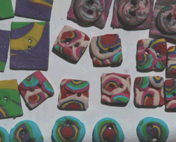polymer clay buttons made in Suzann's class