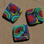 polymer clay buttons made in Suzann's class