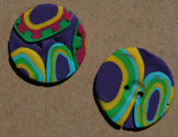 polymer clay buttons made in Suzann's class