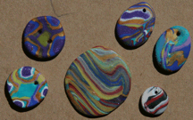 polymer clay buttons made in Suzann's class